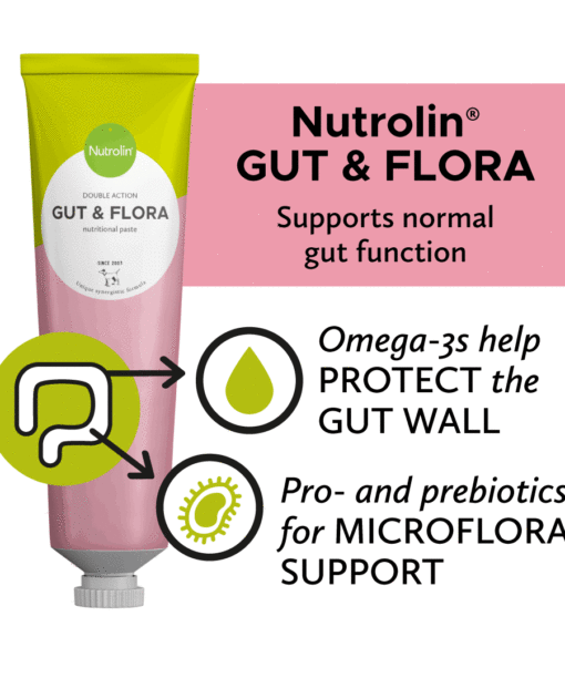 Nutrolin® GUT & FLORA combines ingredients that uniquely support gut wellbeing: fish oil, probiotics and prebiotics.