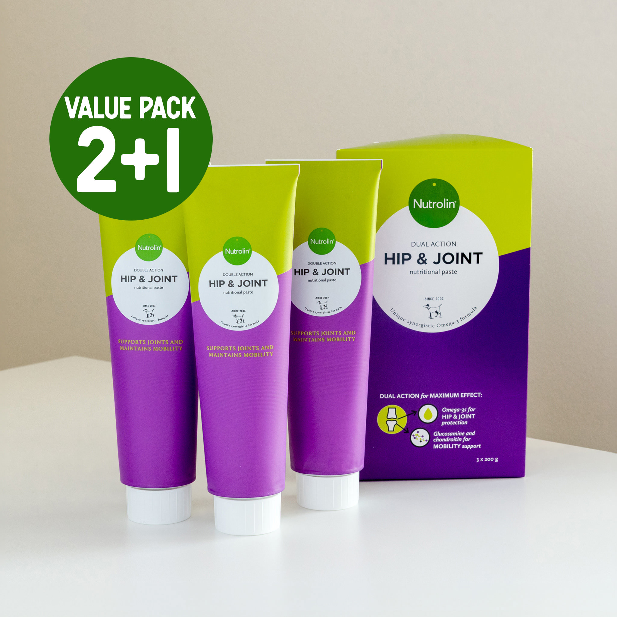 Nutrolin® HIP & JOINT 600 g – value pack with 3 tubes for the price of 2!