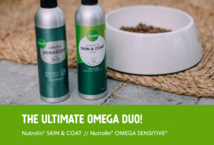 Different fatty acids play different roles. Nutrolin® OMEGA SENSITIVE® and Nutrolin® SKIN & COAT work together to support your dog’s well-being, inside and out.
